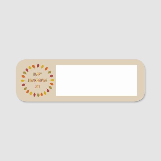 感謝祭オーク葉材 名札 (正面)