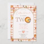 感謝祭オータムキューティパイ ギンガム 2歳の誕生日 招待状 (正面)