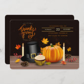 感謝祭オーナメント招待状 招待状 (正面/裏面)