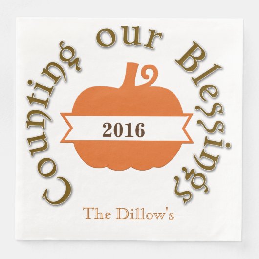 感謝祭カスタマイズディナーナプキンズ (正面)