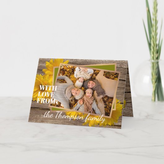 感謝祭カスタムのホリデーカードを愛する人 シーズンカード (正面)
