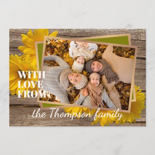 感謝祭カスタムのホリデーカードを愛する人 シーズンカード (正面)