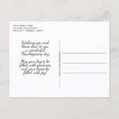 感謝祭カスタムのホリデーカードを愛する人 ポストカード (裏面)