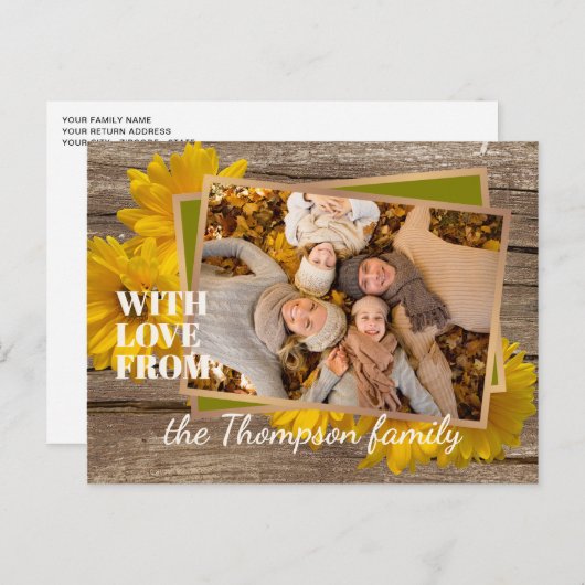 感謝祭カスタムの休日を愛する人と一緒に ポストカード (正面/裏面)