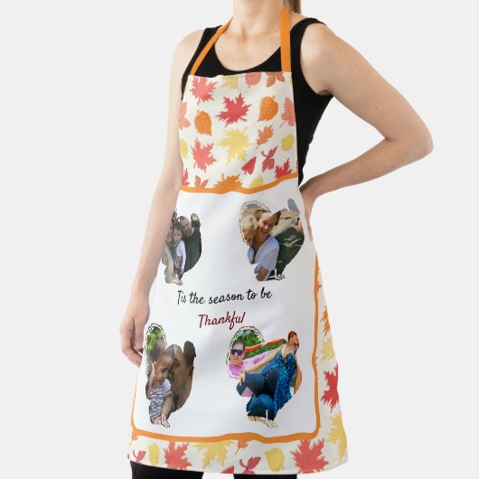 感謝祭カスタム七面鳥の写真コラージュ エプロン (インサイチュ)