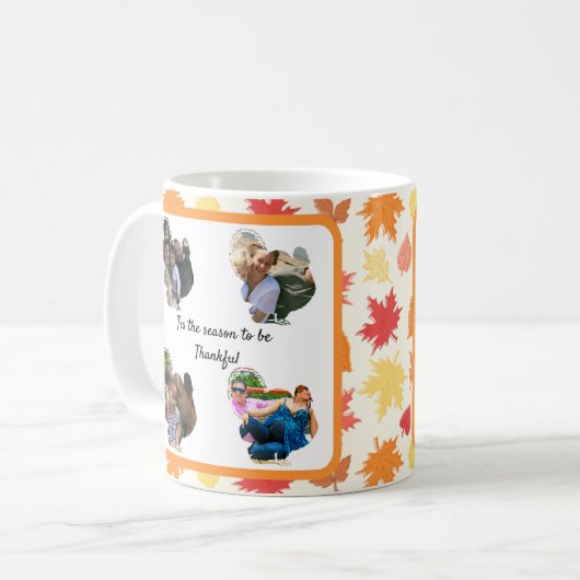 感謝祭カスタム七面鳥の写真コラージュ コーヒーマグカップ (正面左)