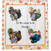 感謝祭カスタム七面鳥の写真コラージュ シャワーカーテン (正面)