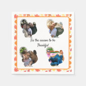 感謝祭カスタム七面鳥の写真コラージュ スタンダードカクテルナプキン (正面)