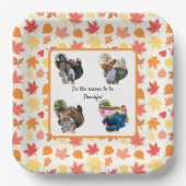 感謝祭カスタム七面鳥の写真コラージュ ペーパープレート (正面)