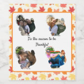 感謝祭カスタム七面鳥の写真コラージュ ワインラベル (シングルラベル)