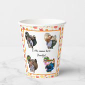 感謝祭カスタム七面鳥の写真コラージュ 紙コップ (正面)