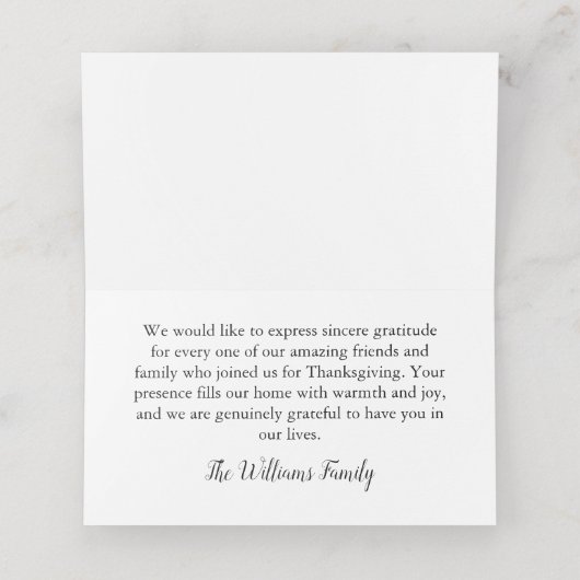 感謝祭カスタム座席表座席の配置 プレイスカード (内部開封)