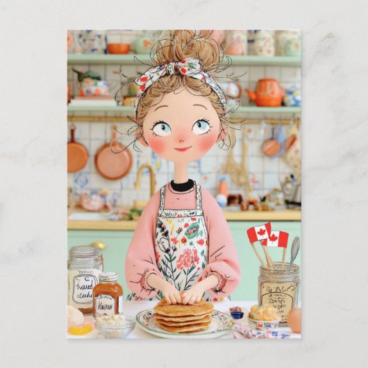 感謝祭カナダはがきコージキッチンパンケーキ ポストカード (正面)