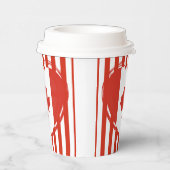 感謝祭カナダ – 赤いハートとストライプ 紙コップ (右)