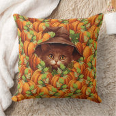 感謝祭カボチャかわいい猫 クッション (ブランケット)