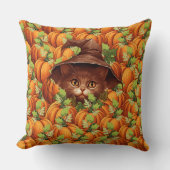 感謝祭カボチャかわいい猫 クッション (正面)