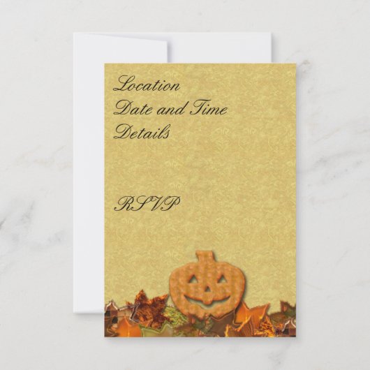 感謝祭カボチャと葉 招待状 (裏面)