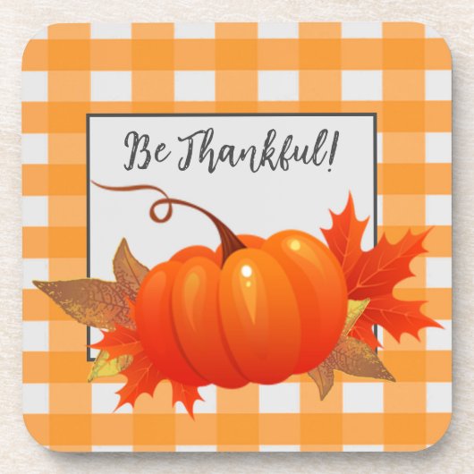 感謝祭カボチャのオレンジバッファロープレイド コースター (正面)