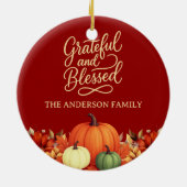 感謝祭カボチャのテラコッタ感謝賛美 セラミックオーナメント (裏面)