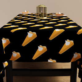 感謝祭カボチャのパイパターンブラックとオレンジ テーブルクロス