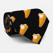 感謝祭カボチャのパイパターンブラックとオレンジ ネクタイ (ロール)