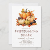 感謝祭カボチャの友情ディナー 招待状 (正面)