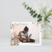 感謝祭カボチャの収穫写真パーソナライズされた ポストカード (スタンド正面)