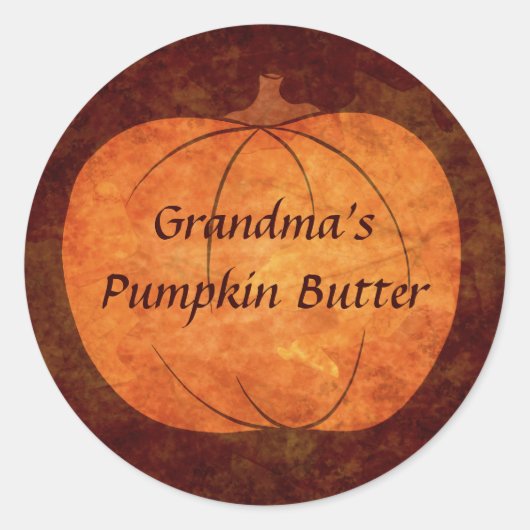 感謝祭カボチャデザイン ラウンドシール (正面)