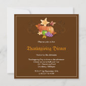 感謝祭カボチャフルーツ葉クラシック 招待状 (裏面)