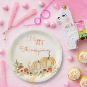 感謝祭カボチャフローラ水彩図 ペーパープレート (パーティー)