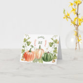 感謝祭カボチャ収穫 カード (黄色い花)