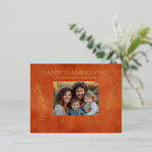 感謝祭カボチャ小麦ファミリーの写真 箔シーズンポストカード (立ち正面)