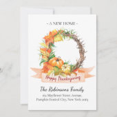 感謝祭カボチャ引っ越しの新しい自宅住所 案内状 (正面)