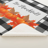 感謝祭カボチャ水牛プレイドシェルパブランケット シェルパブランケット (3/4)