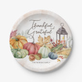 感謝祭カボチャ素朴秋紙プレート ペーパープレート (正面)