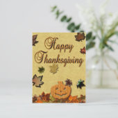 感謝祭カボチャ葉と シーズンポストカード (スタンド正面)