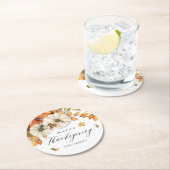 感謝祭カボチャ葉と ラウンドペーパーコースター (インサイチュ)