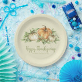 感謝祭カボチャ葉の ペーパープレート (パーティー)