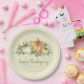 感謝祭カボチャ葉の ペーパープレート (パーティー)