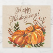 感謝祭カボチャ ビールラベル (シングルラベル)