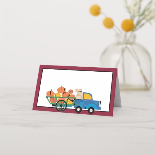 感謝祭カボチャ |書お客様の名前 プレイスカード (正面)