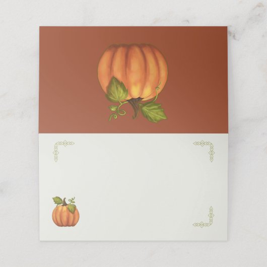 感謝祭カボチャinコーナーのテンテッド座席表 プレイスカード (外部開封)