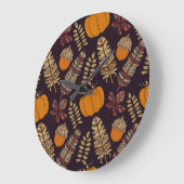 感謝祭カラフルの日、秋のパターン。 ラージ壁時計 (傾斜)