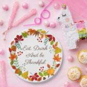 感謝祭カラフルの紅葉 ペーパープレート (パーティー)