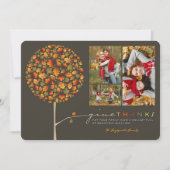感謝祭カラフルの離れツリーポップ・アートの3写真 シーズンカード (正面)