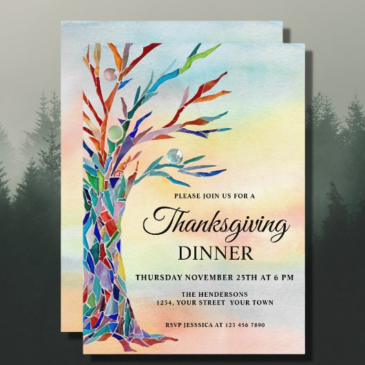 感謝祭カラフルディナー 招待状