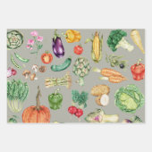 感謝祭カラフル収穫野菜3点 ラッピングペーパーシート (正面2)