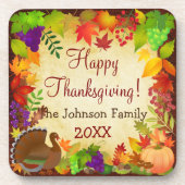 感謝祭カラフル収穫 コースター (正面)