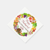 感謝祭カラフル収穫 スタンダードカクテルナプキン (角)