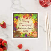 感謝祭カラフル収穫 スタンダードカクテルナプキン (インサイチュ)